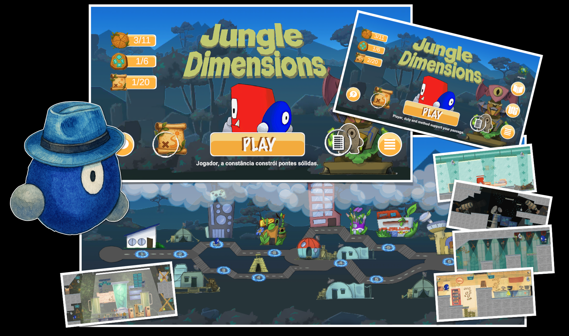 Screenshot de fase do Jungle Dimensions